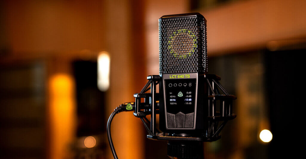 Lewitt LCT 640 TS studio condenser microphone in professional recording studio