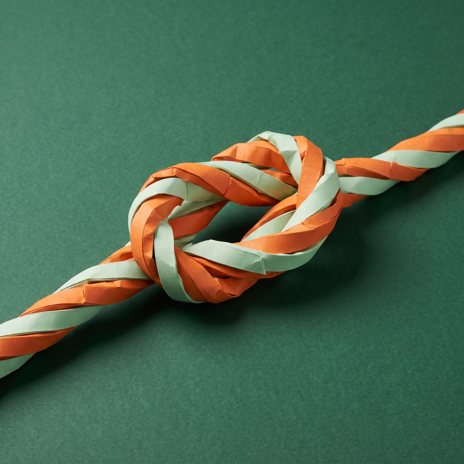 A rope pulled tight around a knot