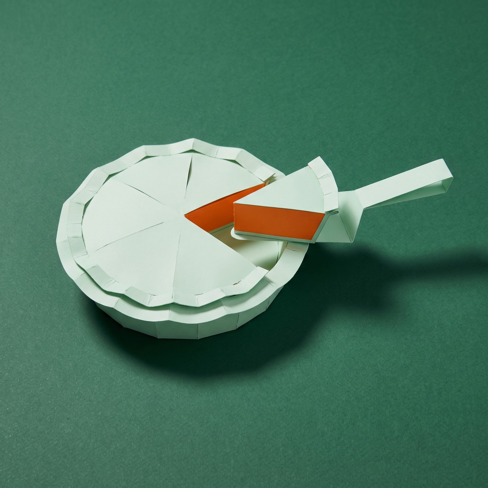A pie with one slice lifted out